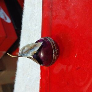 Authentic Limoges cherry porcelain box. Hand painted